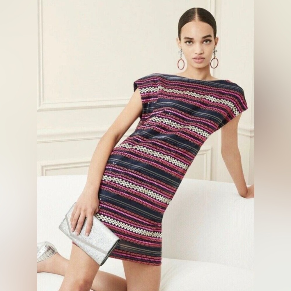 TRINA TURK Breene Dress sz 14 shift dress sequins cocktail